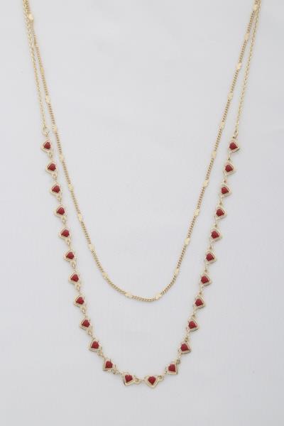 DAINTY HEART CHARM LAYERED NECKLACE