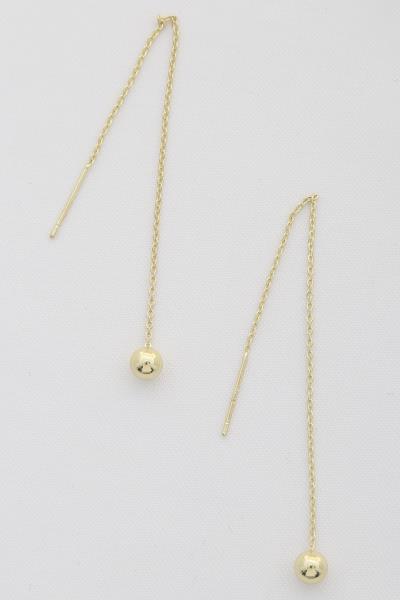 BALL BEAD PULL THROUGH EARRING