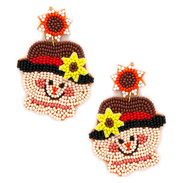 SEED BEAD SCARECROW DANGLE EARRING