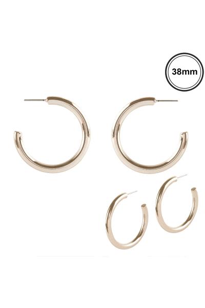 METAL HOLLOW ALUMINUM COATING HOOP EARRING