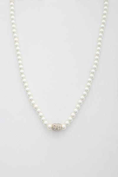 RHINESTONE BEAD PEARL NECKLACE