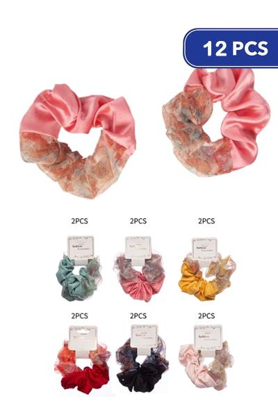 FASHION HAIR SCRUNCHIES (12 UNITS)