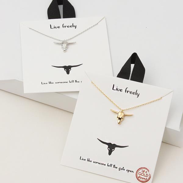 18K GOLD RHODIUM DIPPED LIVE FREELY NECKLACE
