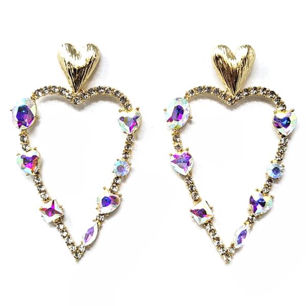 OVERSIZE HEART CRYSTAL DANGLE EARRING