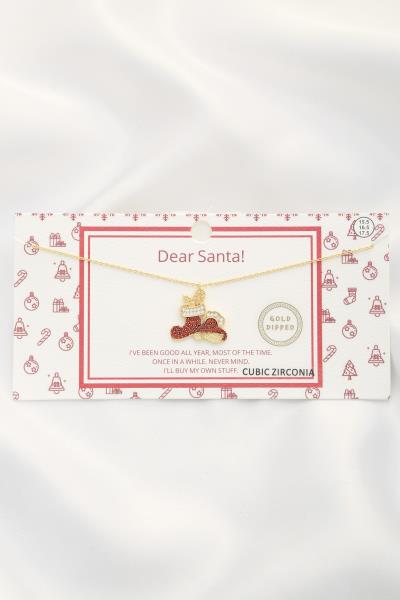 CHRISTMAS SANTA CLAUS BOOTS CHARM NECKLACE