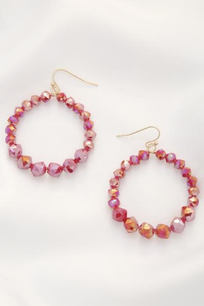 BEADED ROUND DANGLE EARRING