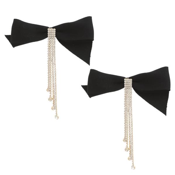 SODAJO BOW CRYSTAL CHAIN EARRING