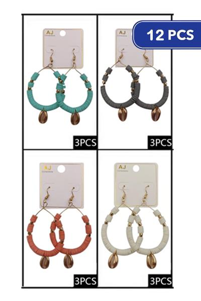 FASHION RUBBER DISC TEARDROP EARRING (12 UNITS)