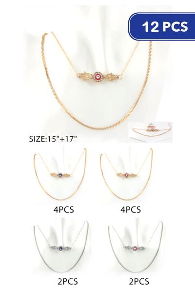 FASHION HAMSA PENDANT NECKLACE (12 UNITS)