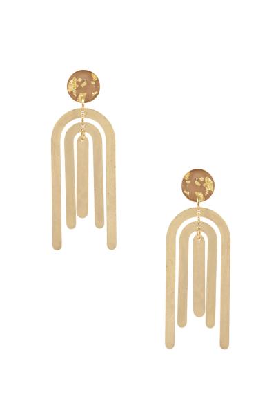 ACETATE METAL FLAKE GEOMETRIC POST EARRING