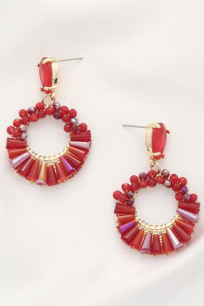 ROUND BEADED DANGLE EARRING