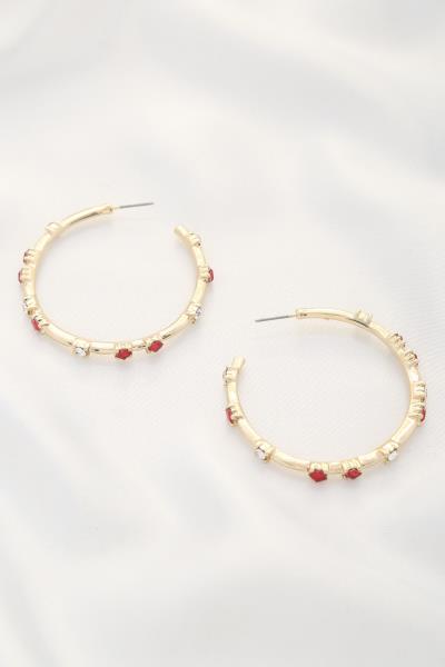 CRYSTAL EDGE HOOP EARRING