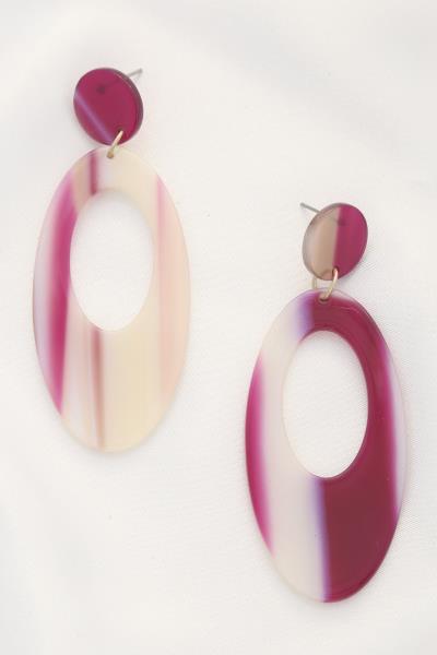 ACETATE OVAL DANGLE EARRING