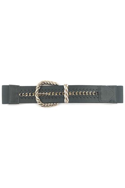 FASHION METAL TWIST LINK ELASTIC BUCKLE BELT