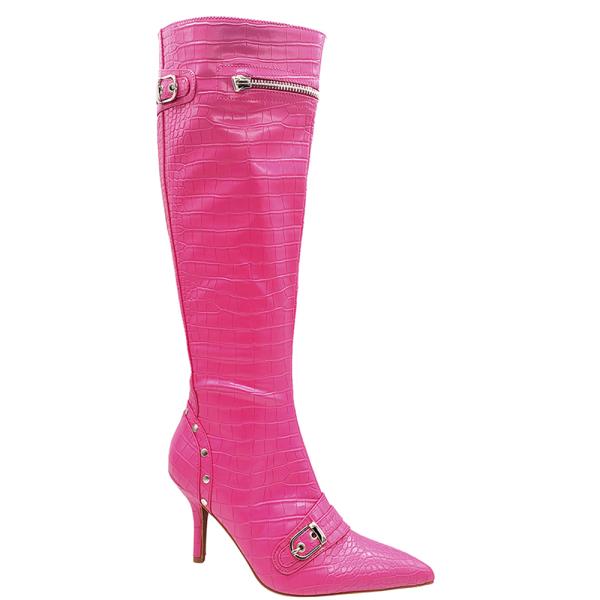 FASHION ZIPPER LEG CROC HEEL BOOTS 12 PAIRS