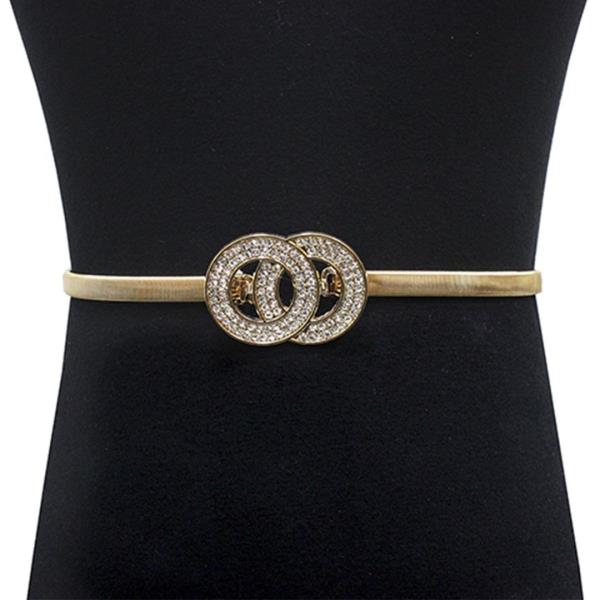 RHINESTONE DOUBLE ROUND ELASTIC BELT
