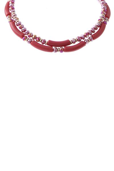 ACRYLIC TUBE BEAD 2 NECKLACE