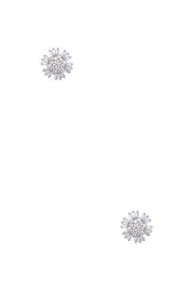 CRYSTAL BAGUETTE SNOWFLAKE STUD EARRING