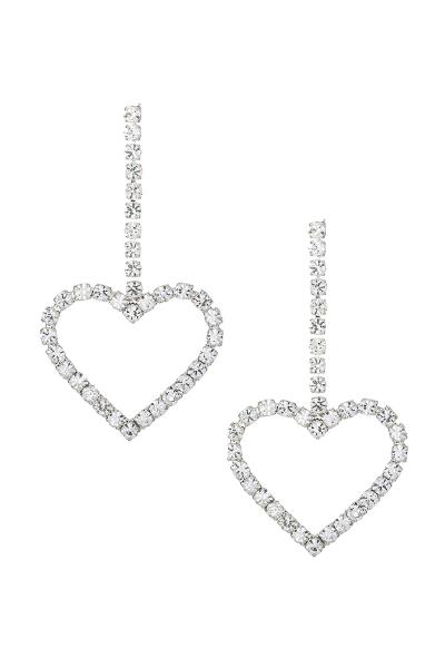 RHINESTONE 5MM HEART DANGLE EARRING