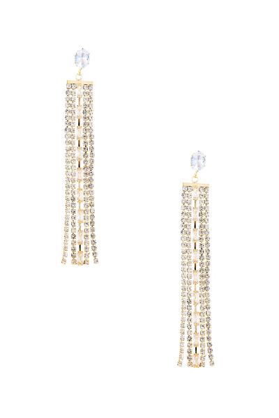 RHINESTONE CRYSTAL CIRCLE TASSEL EARRING
