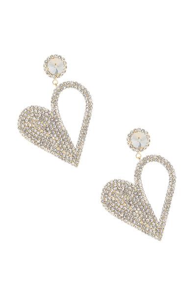 RHINESTONE STATEMENT HEART EARRING