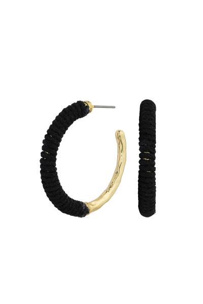 THREAD METAL 40MM HOOP EARRINGS