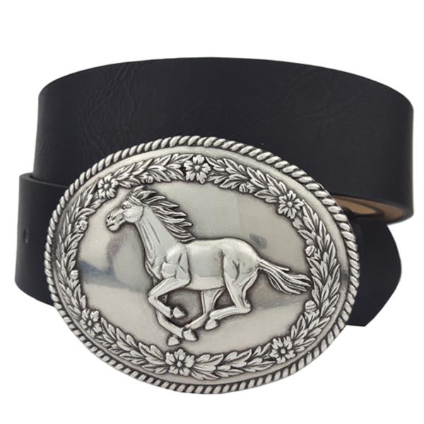 WESTERN GALLOPING HORSE BUCKLE BELT