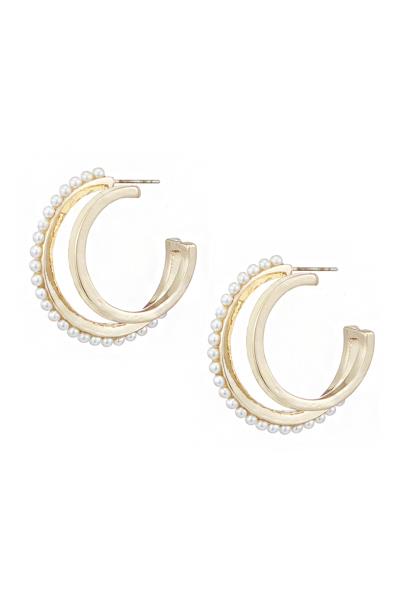 COLOR EPOXY DOUBLE HOOP EARRINGS
