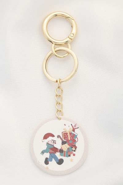 ROUND CHRISTMAS KEYCHAIN