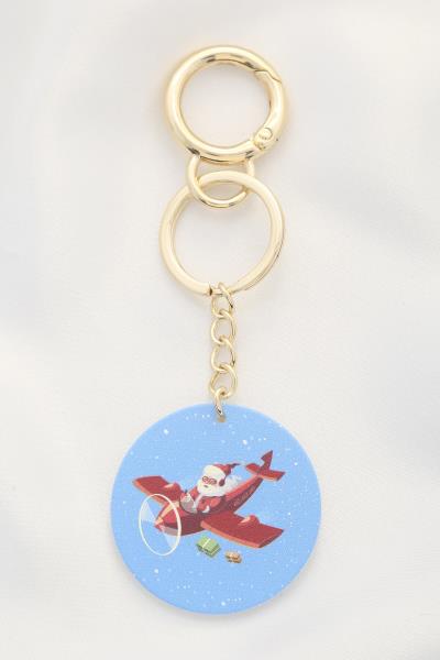 CHRISTMAS SANTA CLAUS ROUND KEYCHAIN