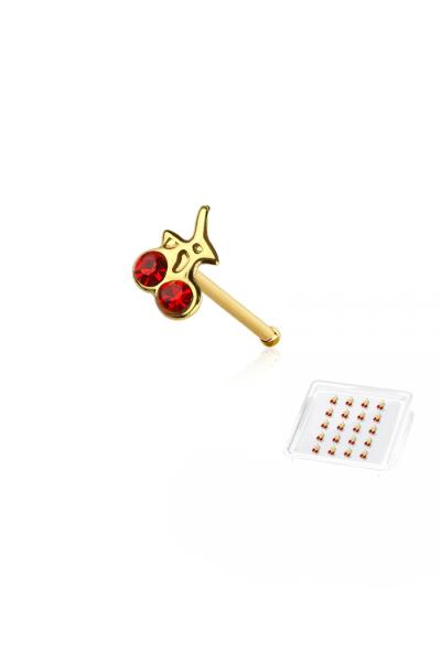 20 PCS OF CHERRY TOP 925 STERLING SILVER SET NOSE RING PACKAGE
