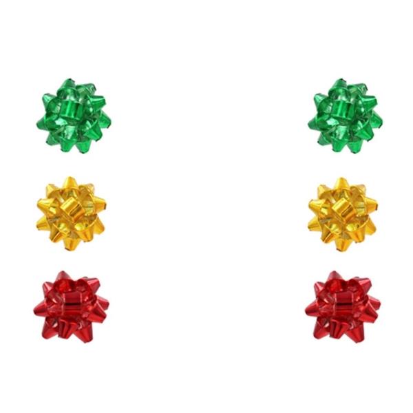 HOLIDAY METAL BOW STUD MULTI EARRING