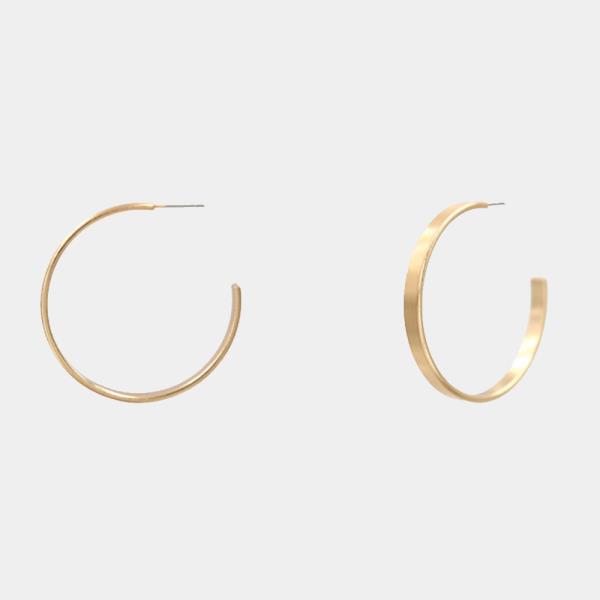 SQUARE EDGE OPEN HOOP EARRING