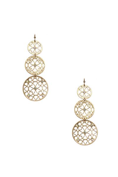 CUT OUT CIRCLE LINK DANGLE EARRING
