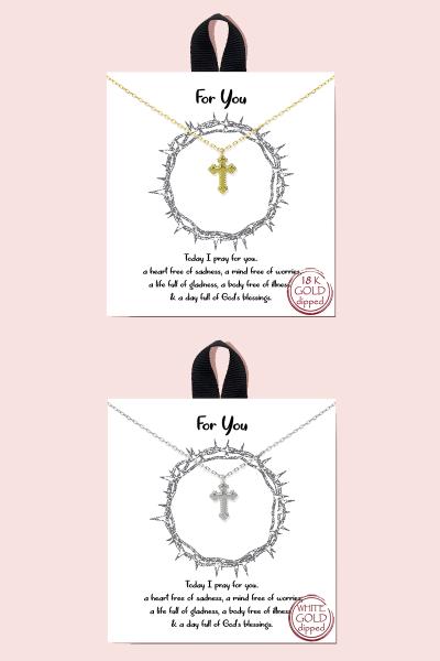 18K GOLD RHODIUM DIPPED FOR YOU NECKLACE