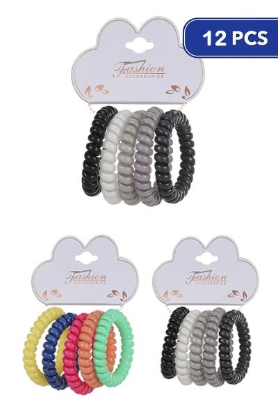 FASHION HAIR SPIRAL TIE SET (12 UNITS)