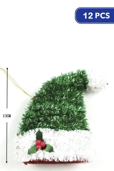 FASHION CHRISTMAS SANTA HAT DECORATION ORNAMENT (12 UNITS)