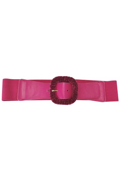 FUR SQUARE ELASTIC BUCKLE BELT