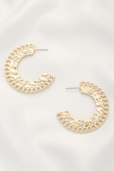CHAIN FLAT C SHAPE EARRING