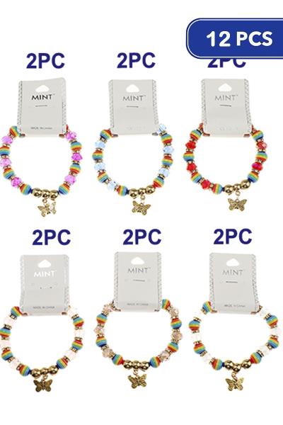 FASHION BEAD BUTTERFLY BRACELET (12 UNITS)