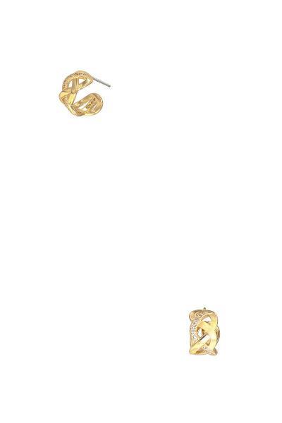 CRYSTAL WEAVE HOOP STUD EARRING