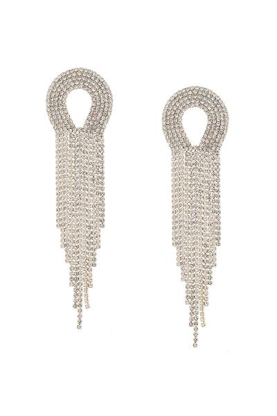 RHINESTONE ARC TASSEL EARRING