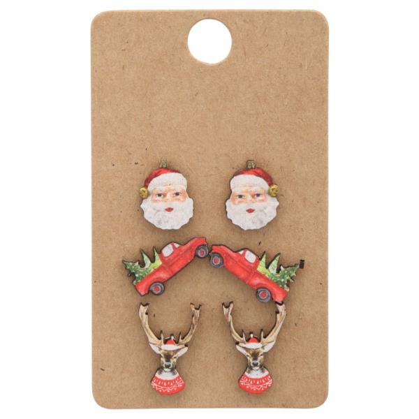 SANTA CLAUS CHRISTMAS POST EARRING