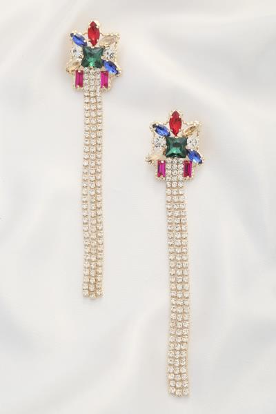 RHINESTONE DANGLE EARRING
