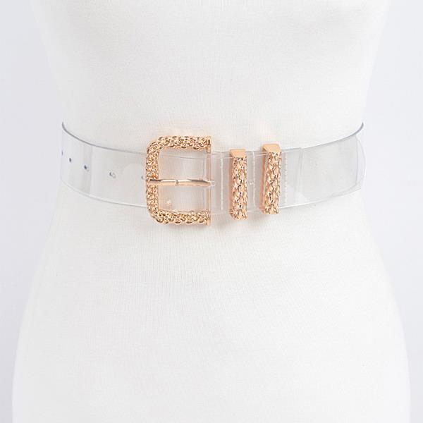 CLEAR METAL CHAIN BUCKLE BELT