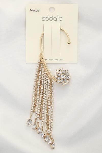SODAJO RHINESTONE CHAIN EAR CUFF