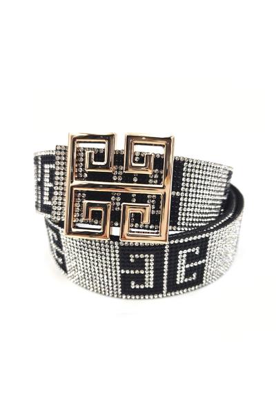 RHINESTONE METAL BUCKLE BELT