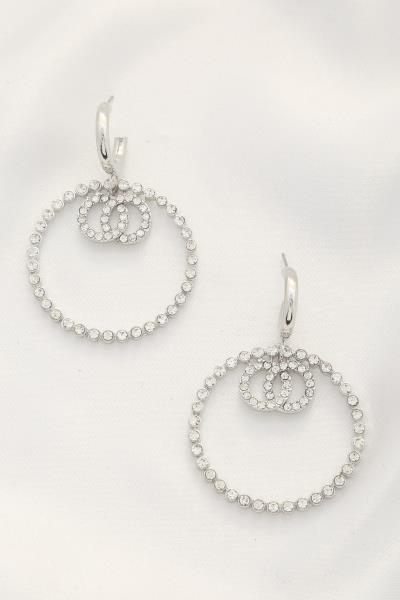 DOUBLE CIRCLE HOOP DANGLE EARRING