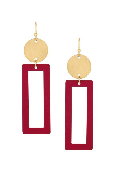 PAINT METAL RECTANGLE EARRING
