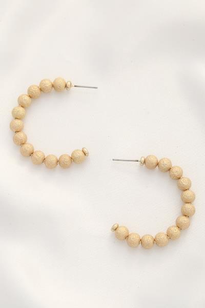 BALL BEAD OPEN HOOP EARRING